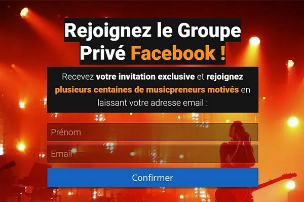 marketing musical page capture email