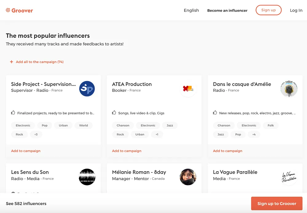groover influenceurs