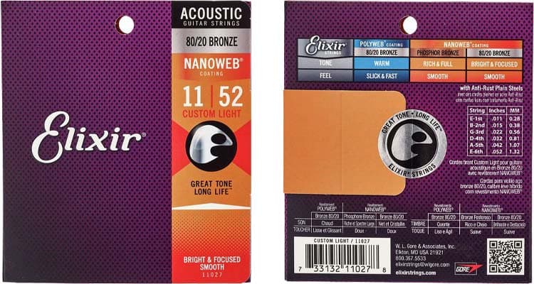 Cordes Guitare Acoustique Stringjoy Super Light - Bronze 80/20 - 11-52 - Son Brillant Et Durable